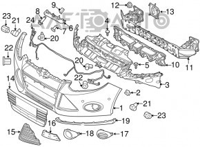 Front bumper lip left Ford Focus mk3 11-14 prerest