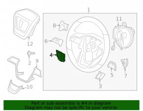 Steering wheel control buttons left Ford Edge 15-