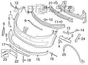 Lincoln MKX 16- Front Bumper Lower Grille