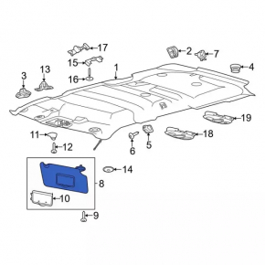 Left visor Ford Explorer 16-19 black, for backlight