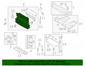 Ford Fusion mk5 17-20 radiator deflector blinds, bare frame