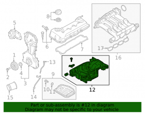 Semi-tray with balancers and oil pump assembly Nissan Rogue Sport 17-19