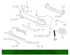 Reflector rear bumper left Honda Civic X FK 17-21 5D Si