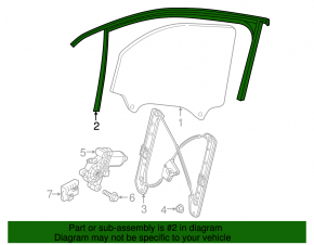 Glass seal front right VW Atlas 18-