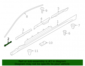 Bracket threshold left front part BMW 4 F32/33/36 14-20 small