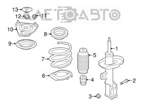 Shock absorber support front left Kia Forte 4d 14-18