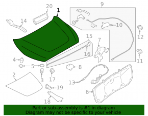 Subaru Crosstrek 2024-26 bare hood