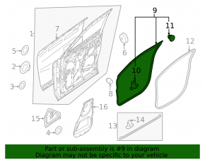 Mitsubishi Outlander 22-25 front left door seal