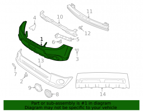 Subaru Forester 2009-2013 bare front bumper