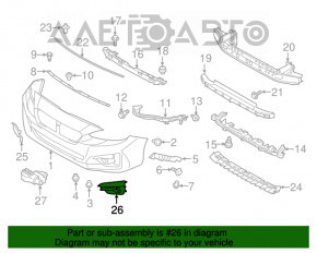 Left bumper grille Subaru Impreza 17- GK for EyeSight, for fog lights