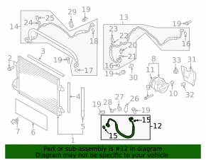 Air conditioning tube condenser-compressor VW Tiguan 09-17