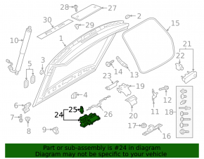 Audi Q3 83A 19-25 trunk lock actuator with cable