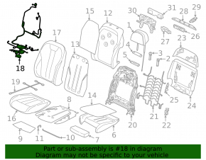 Wiring for the driver's seat of the BMW X7 G07 19-22 for heating, ventilation, and massage