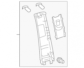 Center pillar trim upper belt right Toyota Sienna 11-14 beige without button