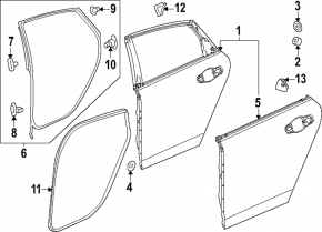 Door bare rear left Honda Accord 23-