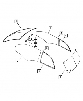 Interior mirror Fiat 500 12-13 gray empty