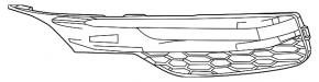 Front bumper side grille left Honda Accord 16-17 under fog lights