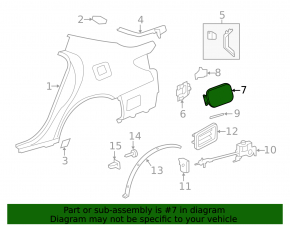 Lexus LS460 LS600h 07-17 Fuel Cap Dent