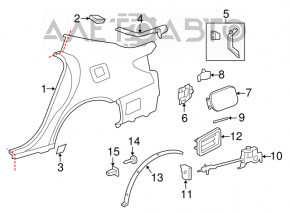 Lexus LS460 LS600h 07-17 Fuel Cap Dent