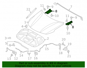 Hood hinge left Kia Optima 16-20