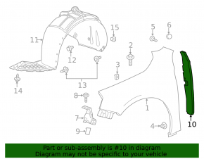 Wing seal door-wing left Chevrolet Impala 14-20