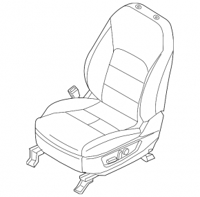 Infiniti QX50 19-20 driver's seat back upholstery, black leather