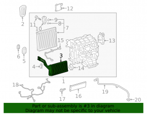 Heater radiator heater Toyota Highlander 20-