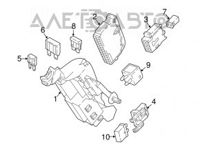 Fuse box under the dashboard right Audi Q7 4L 10-15 black
