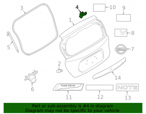 Trunk door hinge right Nissan Versa Note 13-19