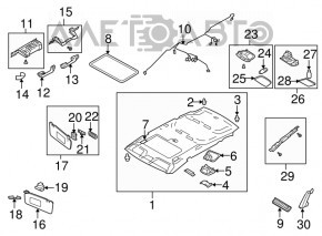 Subaru B9 Tribeca rear left ceiling handle, gray