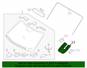 Kia Sportage 17-22 interior mirror cover, black, for camera, 2 pieces, broken mount, scratches