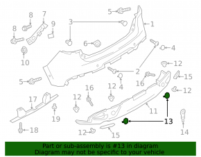 Rear bumper tow hook plug left Mazda 3 19-26 5d