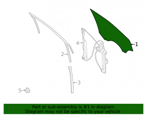Front right door glass for Ford Escape MK3 13-19