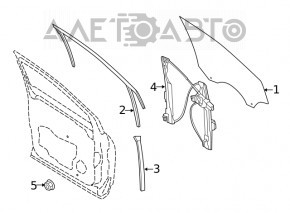 Front right door glass for Ford Escape MK3 13-19