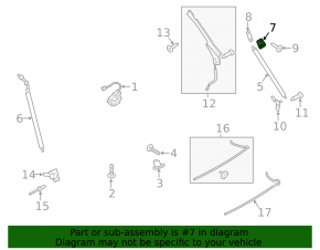 Left tailgate shock absorber bracket on the body of Ford Escape MK3 13-19