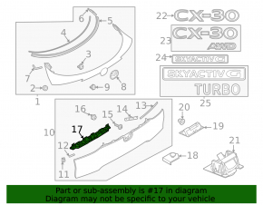 Mazda CX-30 20 trunk door number plate light bar - for button and camera