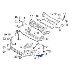 Front bumper mount, right fender, Ford Transit Connect MK2 13-18