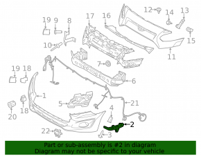 Front bumper mount, right fender, Ford Transit Connect MK2 13-18