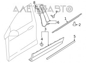 Door trim lower front left Ford Edge 15- structure