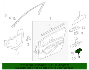 Front left window lift control Acura ILX 13-16 paint peeling