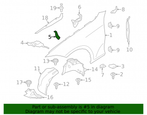 Front left upper wing bracket BMW 3 G20 19- central