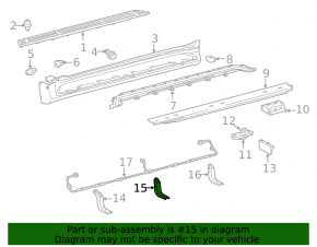 Lexus GX460 10-23 Left Center Step Sill Bracket
