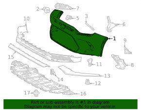 Front bumper bare Toyota Grand Highlander 24-26 hybrid
