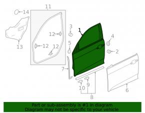 Door assembly front right Honda Insight 19-22