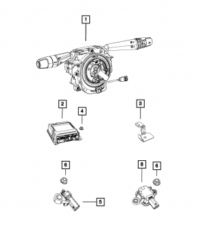 Steering column switches guitar assembly Jeep Compass 17-