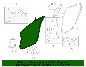 Door seal front left Honda Clarity 18-21 usa