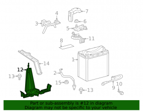 Battery bracket Toyota Prius 30 10-15