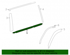 Chrome molding for the door and glass, central rear right, Lexus LX 22-26