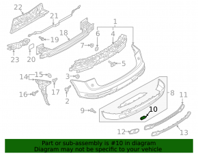 Rear bumper tow hook plug left Audi Q5 80A 18-20 S-Line