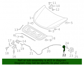 Hyundai Santa FE Sport 13-18 bonnet lock release handle interior 2 parts